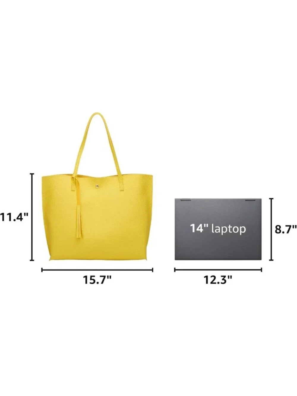 Stylish Women's Soft Faux Leather Tote Bag - Big Capacity, Tassel Detail